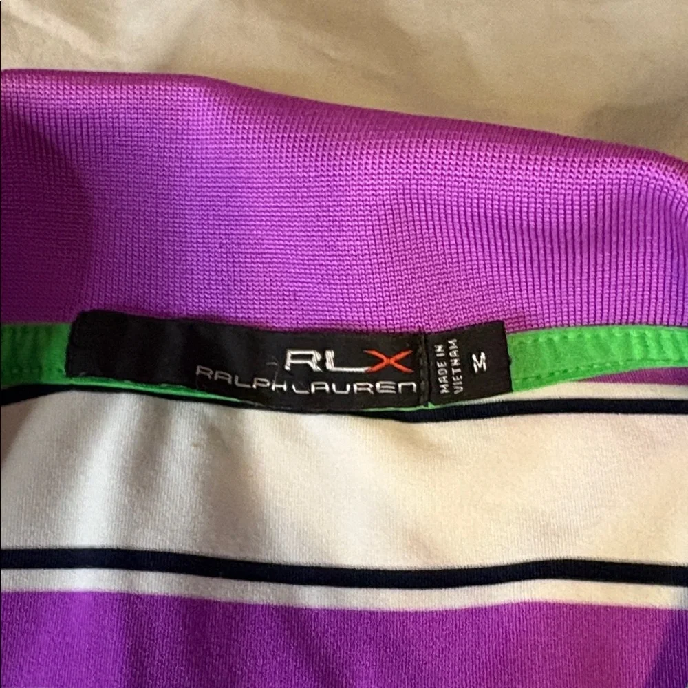 Ralph Lauren‎ Purple and White Striped Polo Shirt Men’s Size Medium